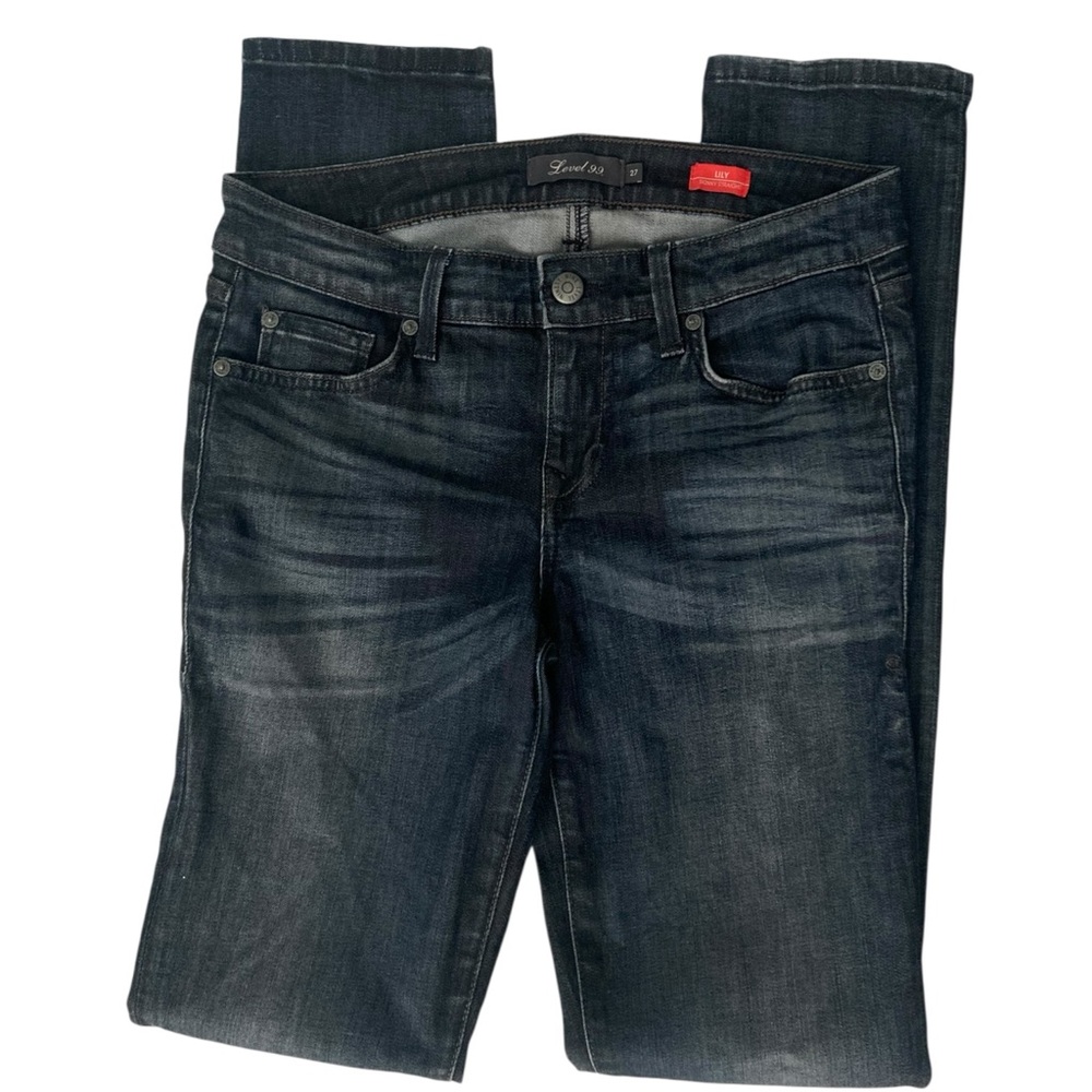 Level 99 Lila Skinny Straight Dark Wash Denim 5 Pocket Jeans Womens Size 27